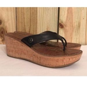 Sam Edelman Sandal Wedge T-Strap Black Size 8M
